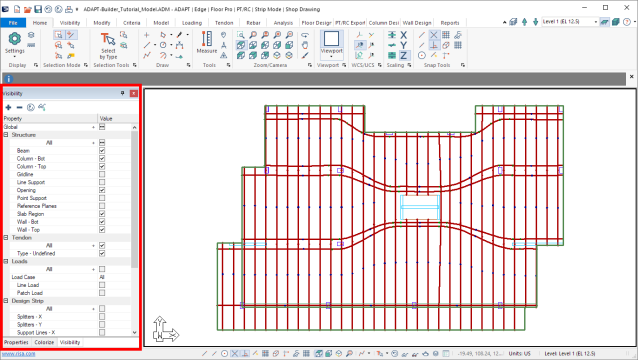 Visibility Grid panel placement in the program window