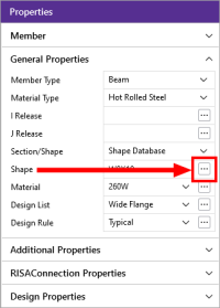 Properties panel - click on Shape ellipsis button