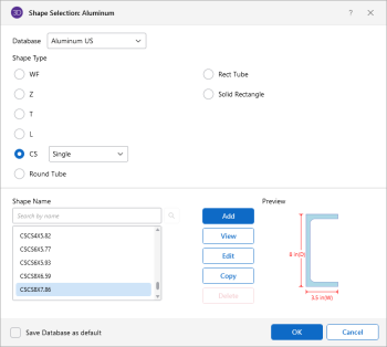 Shape Selection: Aluminum window