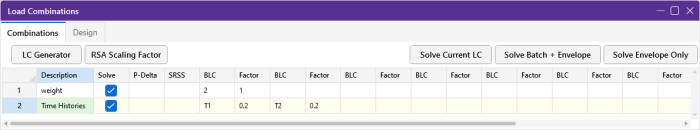 Time History Loads spreadsheet