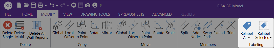 Re-Label Selection Items