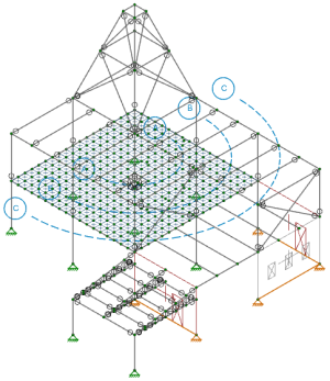 Model with project grid arcs displayed