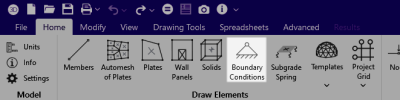 Home ribbon, Boundary Conditions icon selection