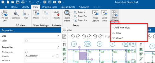 Open 3D Views menu of opened view