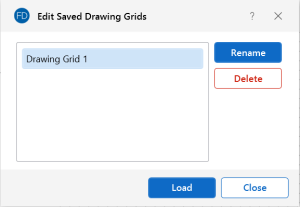 Edit Saved Drawing Grids window