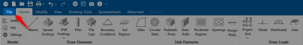 Choose the File menu ribbon in the ribbon toolbar