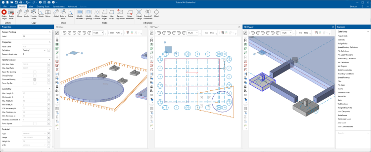 Example of three 3D View windows open and tiled side-by-side