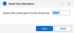 Name Saved View window